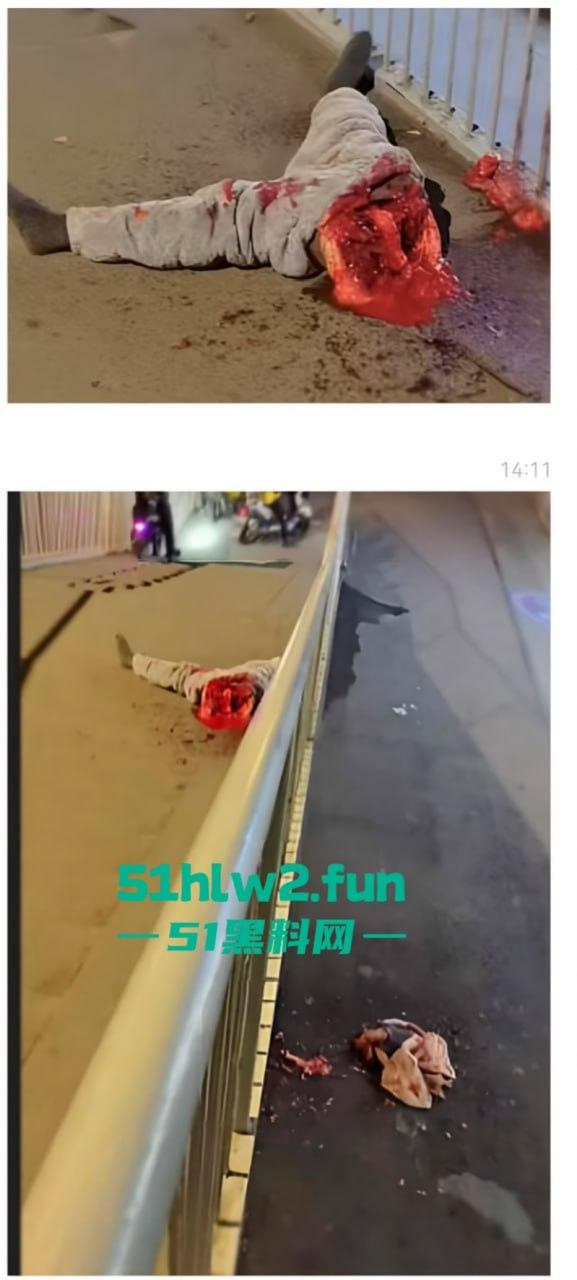 恐怖事件！武汉花园道icc天桥下惊现一具一分为二的碎尸，跳楼自杀撞到栏杆被拦腰切断。  第10张